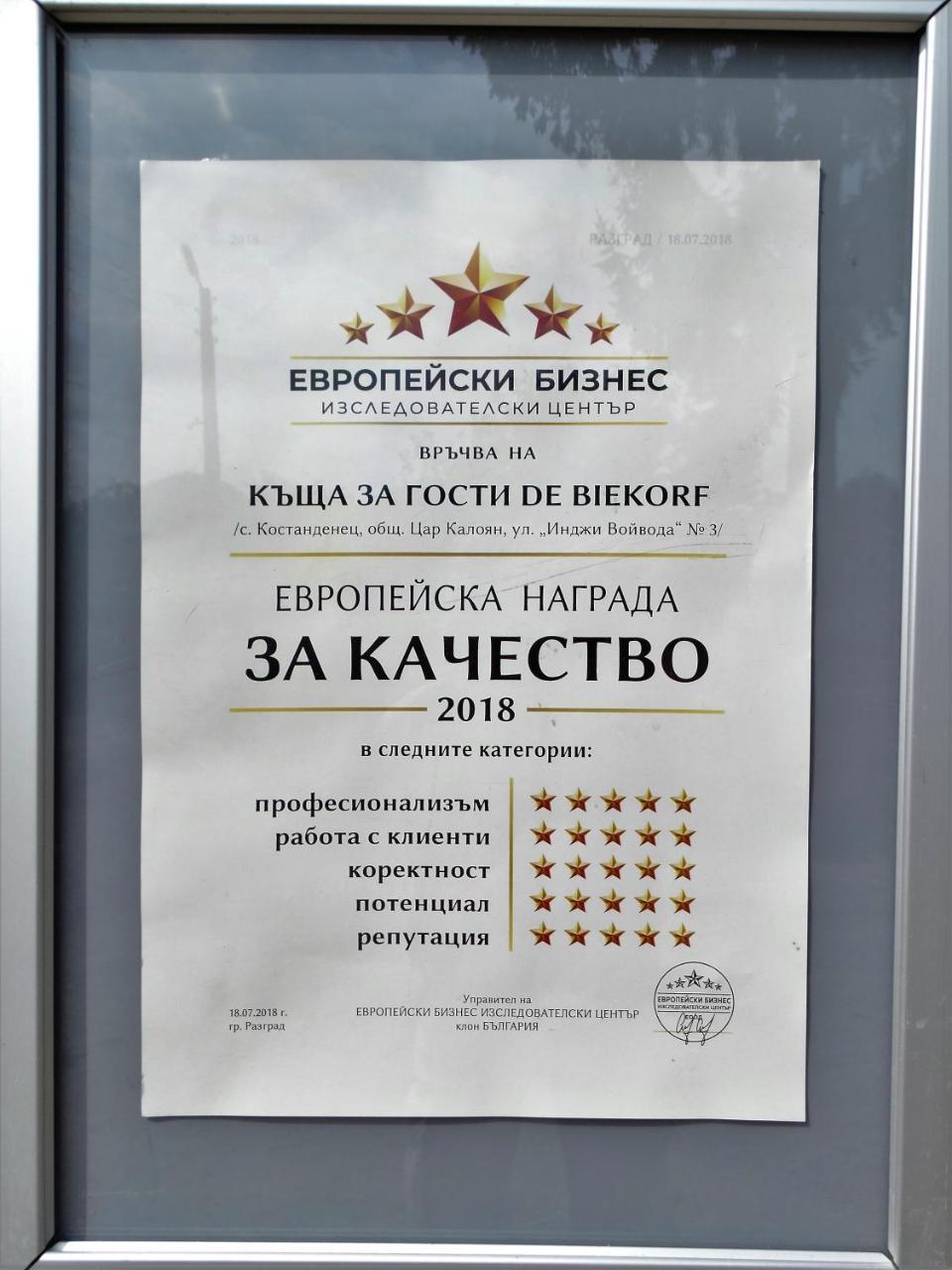 Guest House Biekorf Kostandenets Экстерьер фото